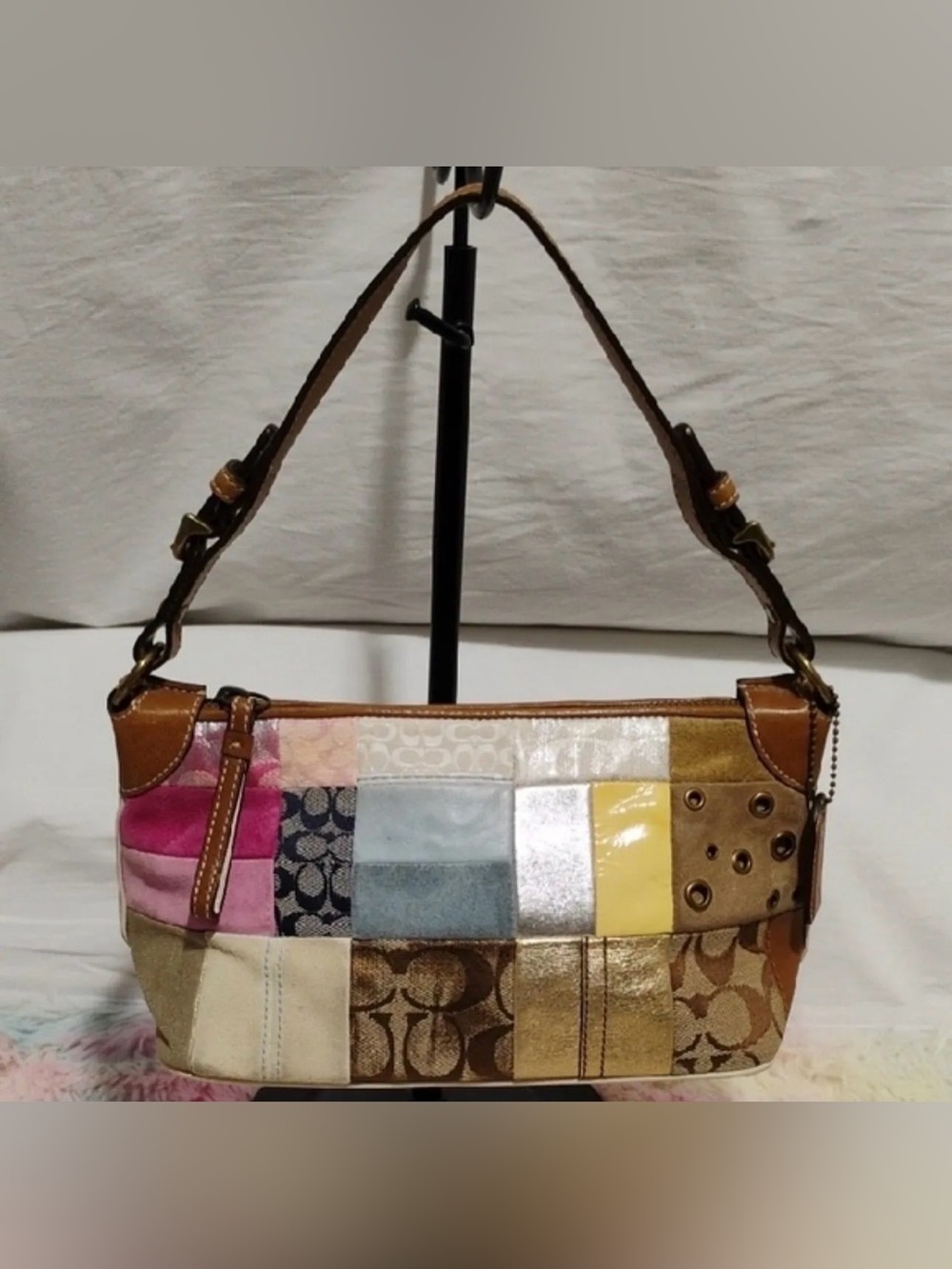 Vintage MulticolorCoach Patchwork Shoulder Bag - HIGHLY IN DEMAND